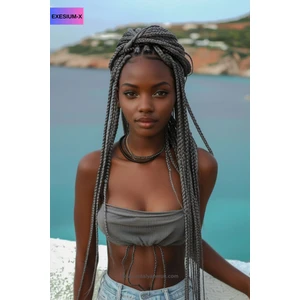 X-Pression Afrika Zenci Örgüsü ve Rasta İçin Sentetik Saç 165 GR KOYU GRİ #171