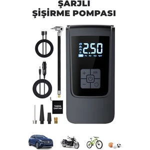 Dijital Taşınabilir Kompresör Araç Lastik Top Şişirme Pompası Hava Kompresörü