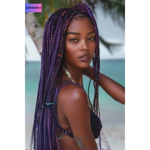 X-Pression Afrika Zenci Örgüsü ve Rasta İçin Sentetik Saç ORTA MOR #PURPLE2