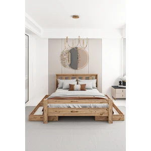 Ni̇nni̇mo Arya Çi̇ft Ki̇şi̇li̇k 160X200 Yatak Uyumlu Ceviz Çekmeceli̇ Karyola - Açy-2