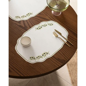 Madame Coco Armand Amerikan Servis Seti 4 Parça Beyaz/Yeşil Şık Sofra Aksesuarı