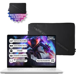 Rog Zephyrus G16 GU605CR-QR204 Intel Core Ultra 9 285H Npu 13 Tops 32GB 2tb SSD RTX5070TI-12GB Freedos 16" 2.5k 240Hz Wqxga Taşınabilir Bilgisayar