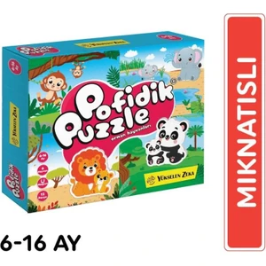 Yükselen Zeka 6-16 Ay Ilk Pofidik Magnet Puzzle - Orman Hayvanları