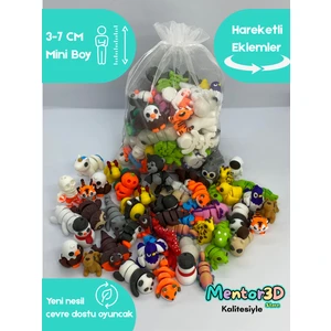 Mini Organik Oyuncaklar – Kendin Seç 15 Adet Bebek 3D Hayvan Figür Paketi – Hareketli & Eğitici