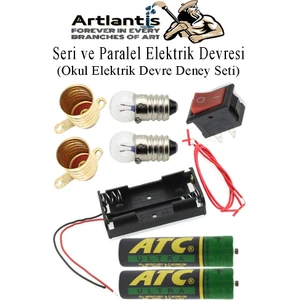 Seri ve Paralel Basit Elektrik Devresi 1 Paket Deney Seti Sarı Mini Duy 2 Adet Mini Ampul 2 Adet Anahtar Iş Eğitimi Seti