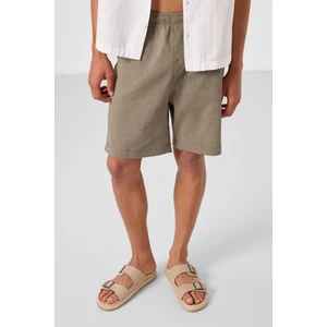 Tommy Life Camel Standart Fit Dokuma Hafif Esnek Chino Erkek Şort - 81293