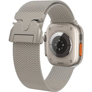 Apple Watch 10 46MM Alüminyum Alaşımlı Bükülmelere ve Kırılmalara Dayanıklı Hasır Doku Desenli Metal Kordon