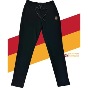 Orijinal Lisanslı Siyah Dar Paça Eşofman Altı