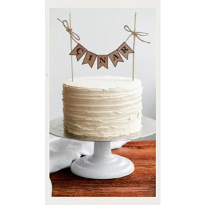 Kişiye Özel Ismi Yazılı Doğum Günü Kraft Pasta Bayrağı