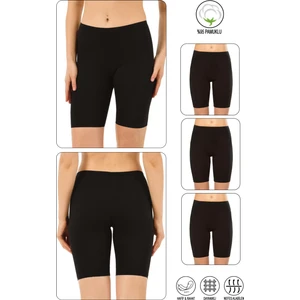 Özkan Underwear Özkan 0413 3'lü Paket Kadın %95 Pamuklu Likralı Süprem Kumaş Esnek Rahat Yumuşak Diz Üstü Toparlayıcı Yüksek Bel Kısa Tayt