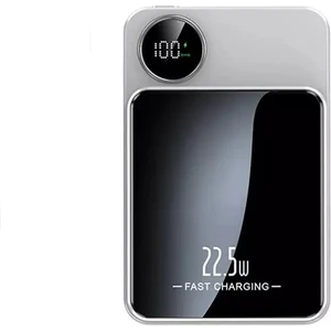 22.5W Magsafe Kablosuz ve Dijital Ekranlı 10000MAH Powerbank Beyaz