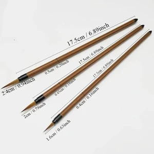 Tahrir Fırça Seti 1-2-3 Numara, Kurt Kılı, Çini, Seramik, Tezhip, Minyatür, Boyama-Set 3 Adet