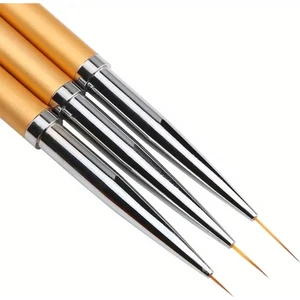 Detay Fırçası-Ince Uçlu Fırça-Tırnak Süsleme Fırça Seti-Desen Fırçası, Altın Fırça Seti-3 Ad