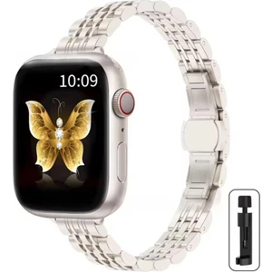 Apple Watch 11-10 42MM 4 5 6 7 8 9 Uyumlu 38 40 41MM Ince Slim Rolex Tasarım Kordon Kayış