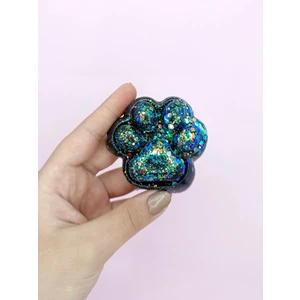 Küçük Pati Squishy Simli Kedi Pati Sıkma 7 cm Pati Sukuşi - Siyah