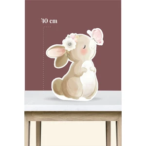 Kelebekli Tavşan Temalı - 40 cm Ayaklı Pano