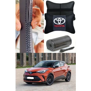 Toyota C-Hr Gurubu Dikmeli Direksiyon Kılıf Ithal Deri Ultra Esnek & 2'li Ortopedik Boyun Yastığı