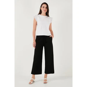 Keten Karışımlı Regular Fit Normal Bel Geniş Paça Pantolon Bayan Pantolon 5866030