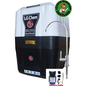 Chem  Montajlı-Pompalı Platınum Special 12 Litre 7 Filtre 14 Aşama Gümüş Iyon & Mineral & Alkali Filtreli 90 Gpd Nano Membranlı Su Arıtma Cihazı