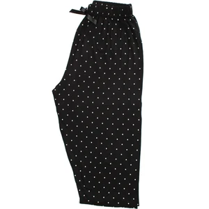 Made By Me Modal Kumaş Yazlık Kapri Boy Büyük Beden Pijama Altı Modern Kaliteli Estetik Siyah Desenli