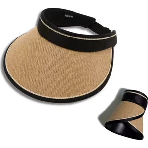 Geniş Siperli Vizör Kep Şapka Uv Koruyucu Siperlik Plaj Şapka Krem