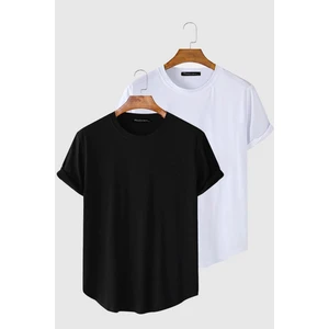 2'li Erkek Oval Kesim Basic Fit Pis Yaka Salaş T-Shirt