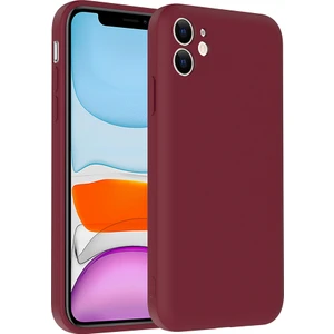 Alan Tech Apple iPhone 11 Kılıf Kamera Korumalı Kartlık Hazneli Alt Vitra Kapak - Mürdüm
