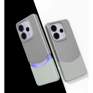 Redmi Note 14 5g Kılıf Mıknatıslı Alt Duble Kapak - Gri