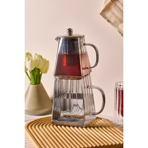 Pauline Füme Cam Çaydanlık Takımı - Çaydanlık Seti