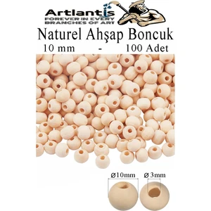 Naturel Ahşap Boncuk 10MM 100 Lü 1 Paket Ham Boyanabilir Ahşap Yuvarlak Doğal Boncuklar Takı Tasarım Ektinlik Kreş Okul