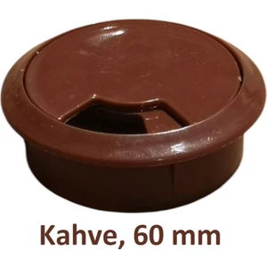 Masa Üstü Kablo Kanalı Deliği Kapağı Kahve Masa Kapağı 6 cm