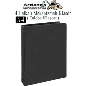 4 Halkalı Klasör 1 Adet A4 Pvc Öğrenci ve Ofis Tipi Evrak Sunum Klasörü Iç Cepli Otomatik Mekanizmalı Büro Okul Arşivle