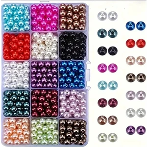 Yiğit Aksesuar 15 Renk 150 Adet 8 Mm Cam İnci Kolye Bileklik Takı Yapım Malzemeleri