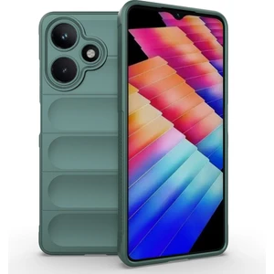 Infinix Hot 30 Kılıf Esnek Tpu Oyuklu Arka Yüzey Tasarımlı Otnv Etnik Silikon Kapak - Koyu Yeşil