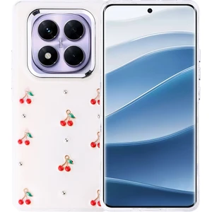 Redmi Note 14 Pro Plus Kılıf Airbag Tasarımlı Simli Şeffaf Nvg Kutup Kapak - Kiraz