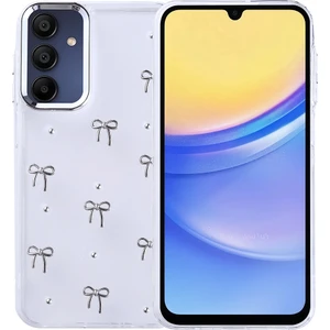 Samsung Galaxy A15 Kılıf Airbag Tasarımlı Simli Şeffaf Otnv Kutup Kapak - Fiyonk