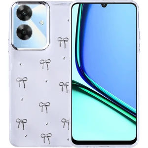 Realme Note 60 Kılıf Airbag Tasarımlı Simli Şeffaf Otnv Kutup Kapak - Fiyonk