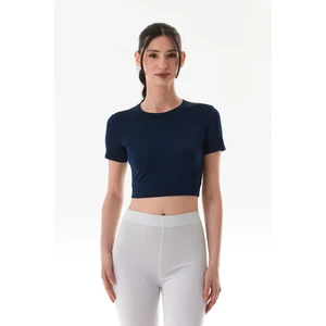 Basic Bisiklet Yaka Crop Tişört