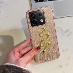 Xiaomi Redmi Note 13 Pro 4g Uyumlu Kılıf Zebana Golden Serpent Silikon Kılıf Rose Gold