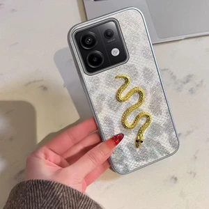 Xiaomi Redmi Note 13 Pro 4g Uyumlu Kılıf Zebana Golden Serpent Silikon Kılıf Gri