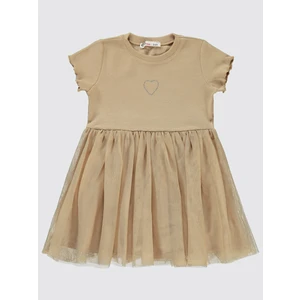 Civil Girls Kız Çocuk Elbise 2-5 Yaş Yulaf Sütü