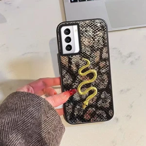 Samsung Galaxy S21 Fe 5g Uyumlu Kılıf Zebana Golden Serpent Silikon Kılıf Siyah