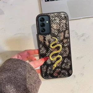 Samsung Galaxy A15 5g Uyumlu Kılıf Zebana Golden Serpent Silikon Kılıf Siyah