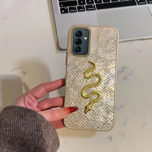 Samsung Galaxy A55 Uyumlu Kılıf Zebana Golden Serpent Silikon Kılıf Gold