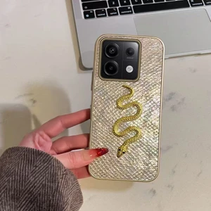 Xiaomi Poco M6 Pro Uyumlu Kılıf Zebana Golden Serpent Silikon Kılıf Gold