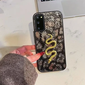 Samsung Galaxy S20 Fe Uyumlu Kılıf Zebana Golden Serpent Silikon Kılıf Siyah