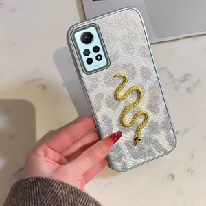 Xiaomi Redmi Note 12 Pro Uyumlu Kılıf Zebana Golden Serpent Silikon Kılıf Gri