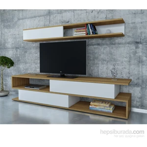 Kapisko Tv Ünitesi  Teak - Beyaz