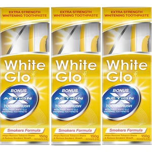 White Glo Diş Macunu + Diş Fırçası + Esnek Kürdan 3'lü