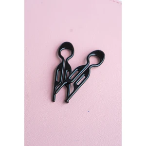 Mini Saç Pini - Kemik Asetat Yüksek Kalite - 4.5 cm - Siyah
